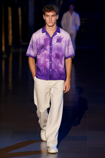Rare Purple Roselette | Half Sleeve Shirt