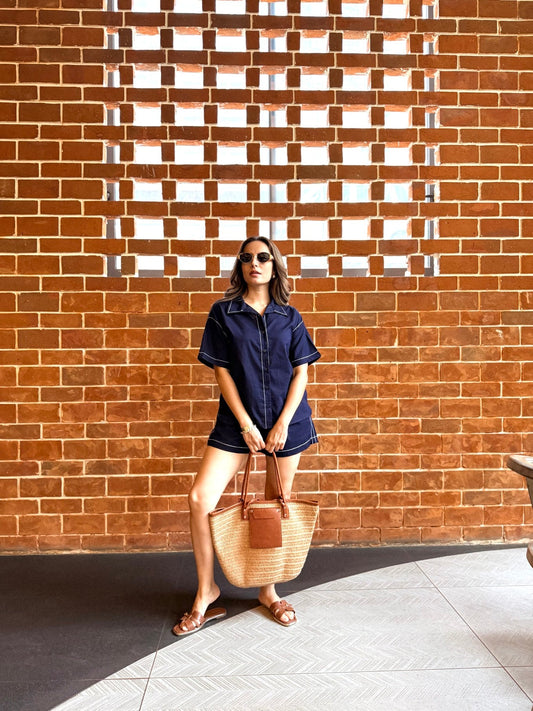 Boarding Now Co-ord Set (Midnight Blue)