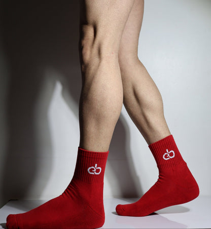 Everyday Terry Ankle Socks / Hot Red
