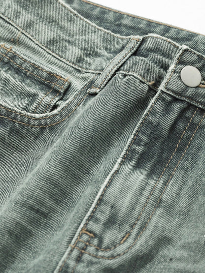 Sea Green Washed Ultra Wide Leg Jeans