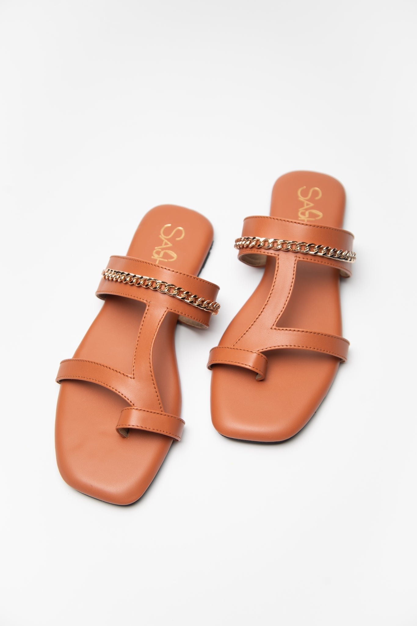 Chained Flats - Tan Sash
