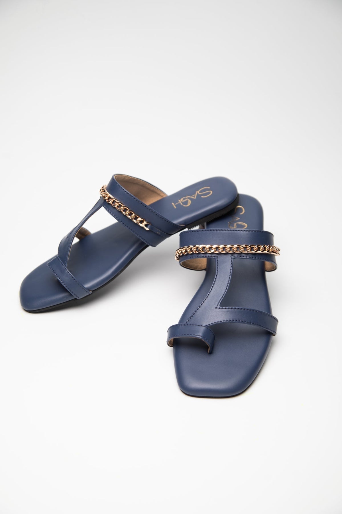 Chained Flats - Navy Blue Sash