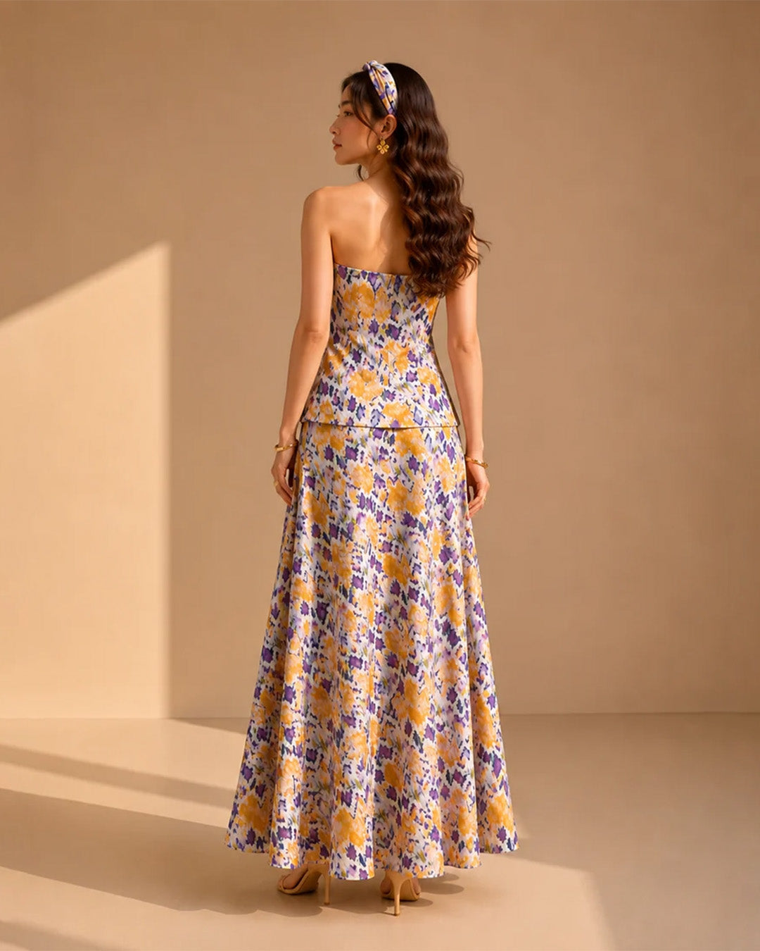 LAVENDER BLOOM STRAPLESS CO-ORD SET