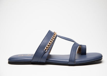Chained Flats - Navy Blue Sash