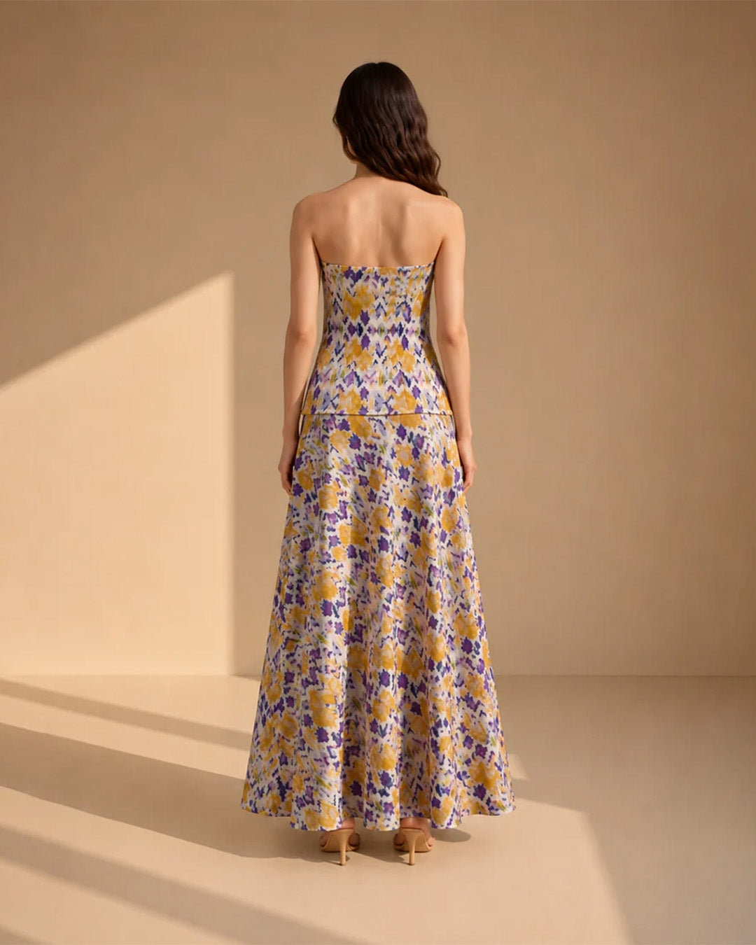 LAVENDER BLOOM STRAPLESS CO-ORD SET