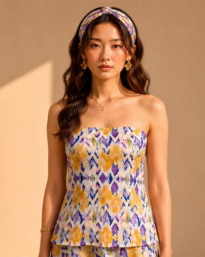 LAVENDER BLOOM STRAPLESS CO-ORD SET