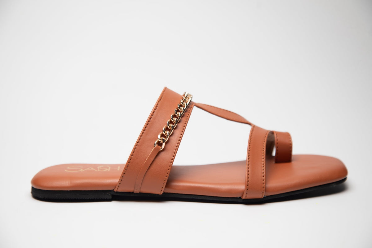 Chained Flats - Tan Sash