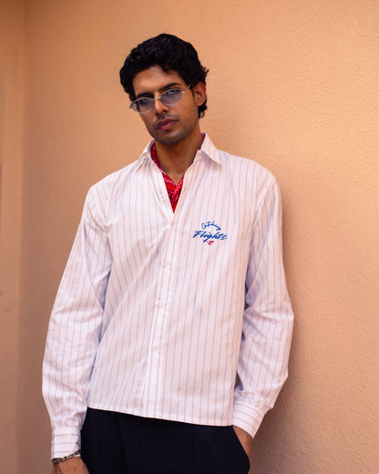 Aero Pinstripes Suiting Cropped Shirt