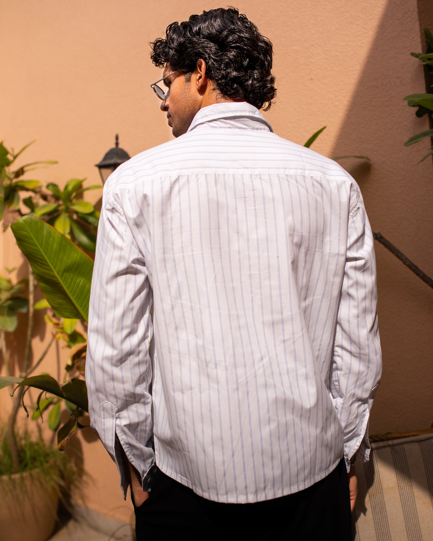 Aero Pinstripes Suiting Cropped Shirt