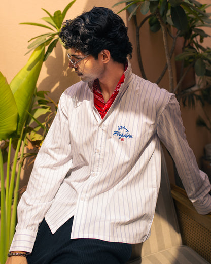 Aero Pinstripes Suiting Cropped Shirt