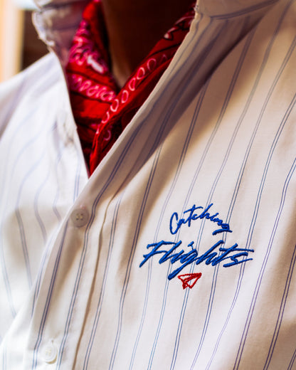 Aero Pinstripes Suiting Cropped Shirt