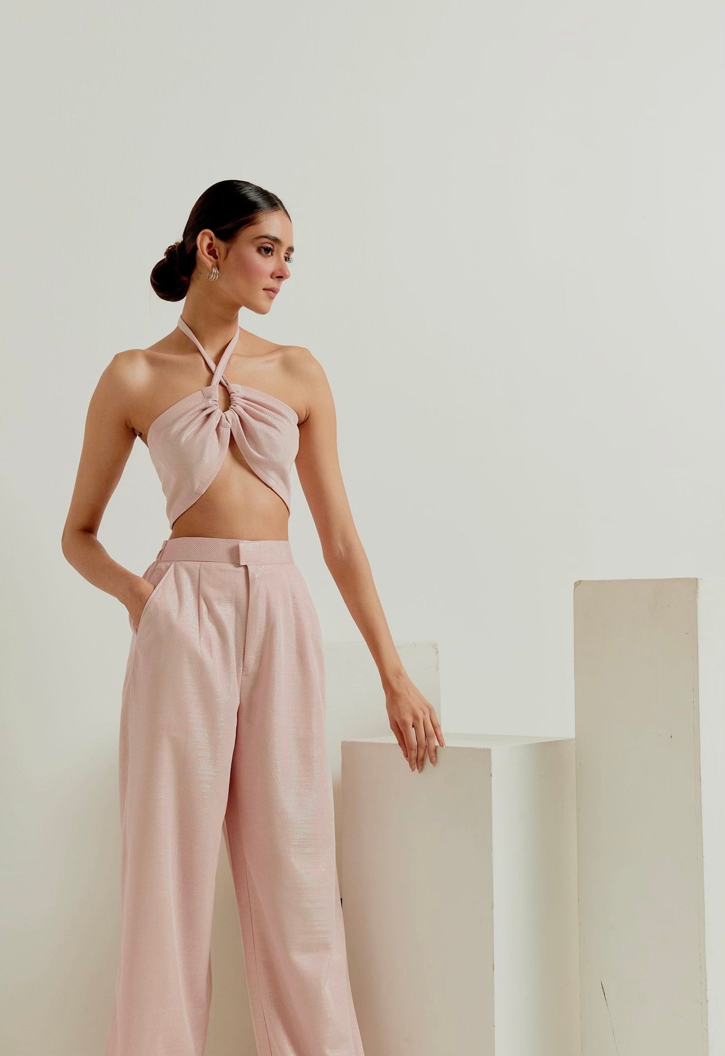 Rosé Shimmer Pants
