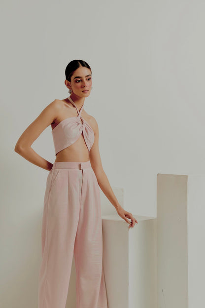 Rosé Shimmer Pants