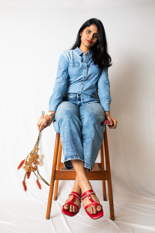 Chained Flats - Red Sash
