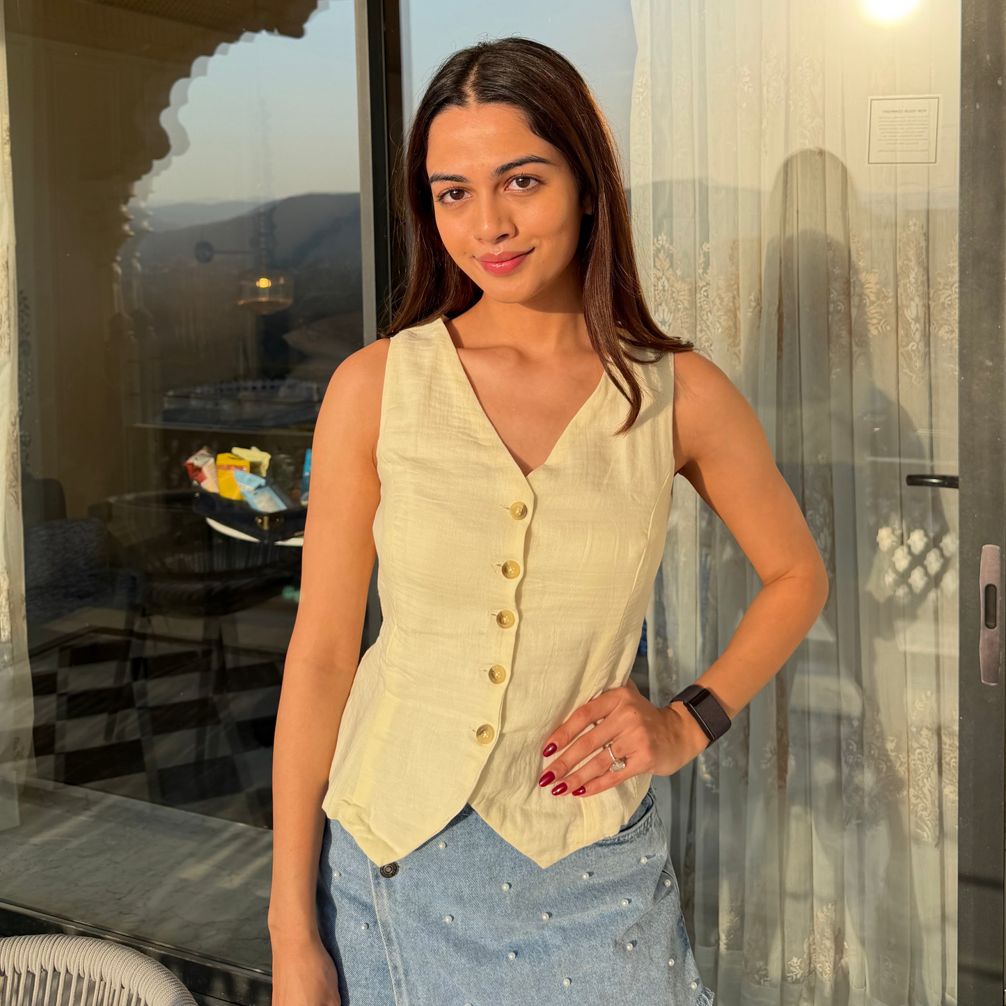 Positano Vest (Butter Yellow)