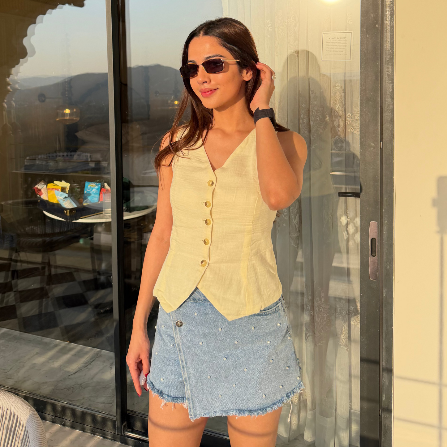 Positano Vest (Butter Yellow)