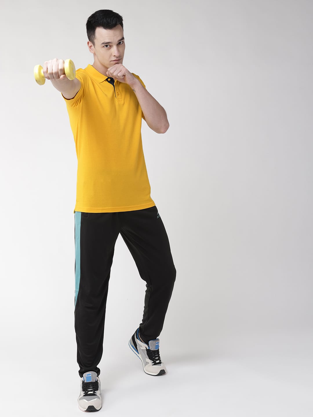 Alcis Men Solid Yellow Tshirts