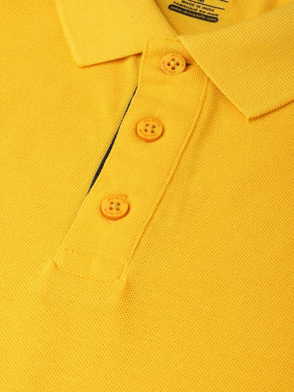 Alcis Men Solid Yellow Tshirts