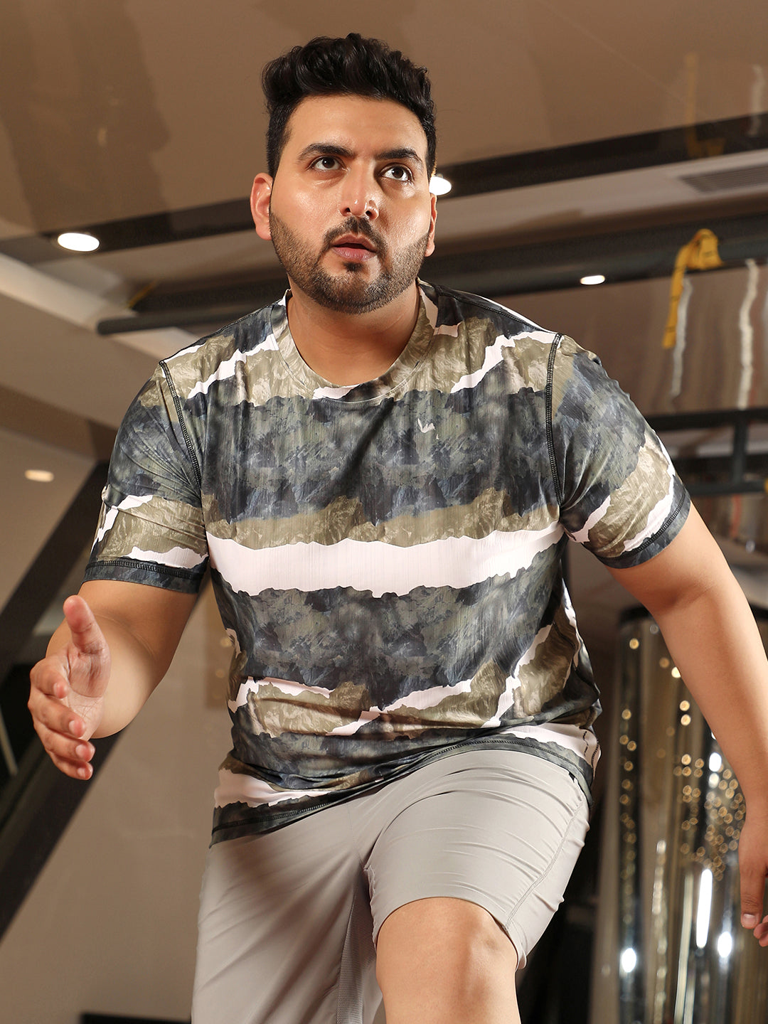 Horizontal Abstract Activewear T-Shirt