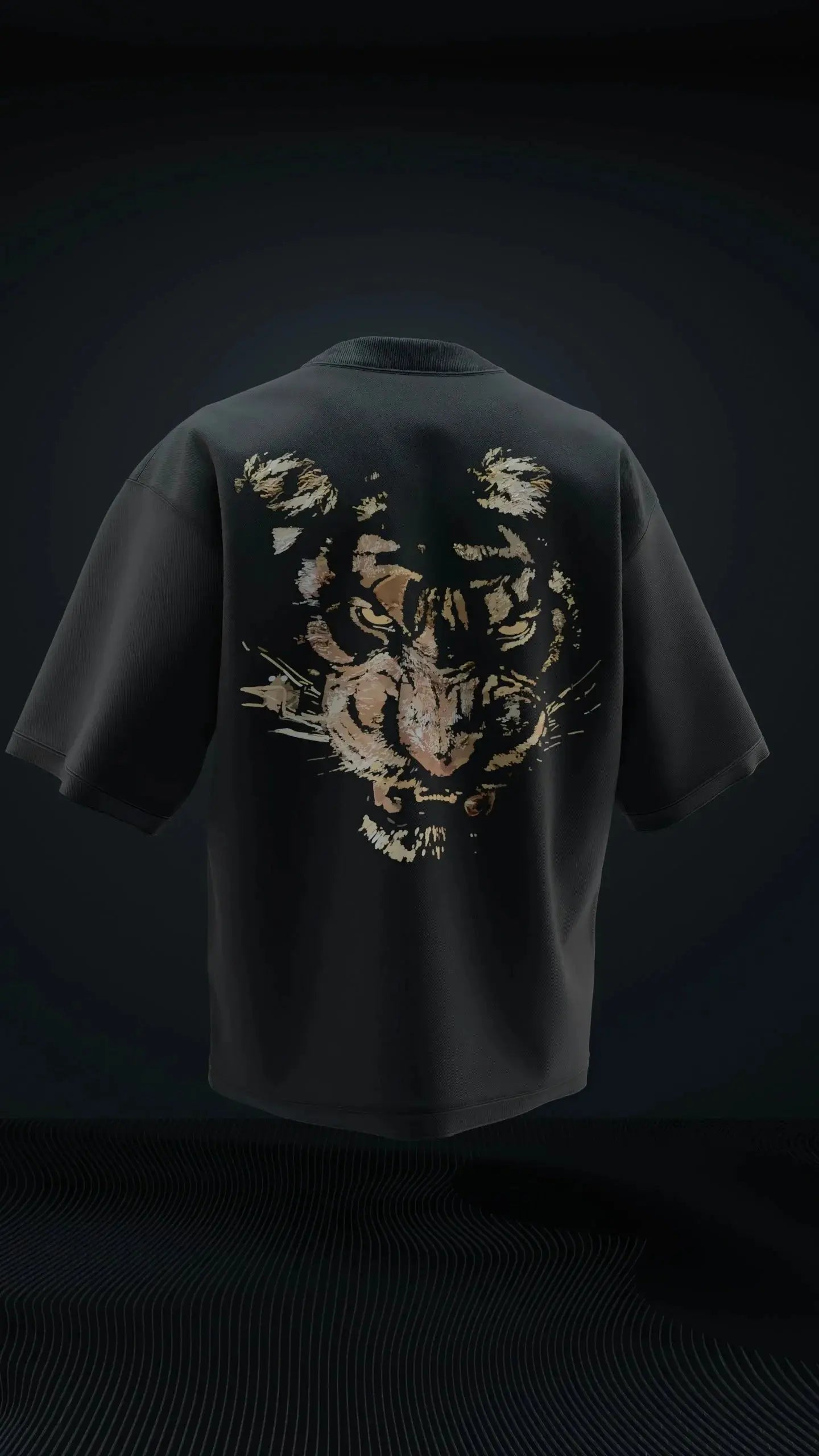 Unisex Fearless Tiger Print Oversized T-Shirt Boozee