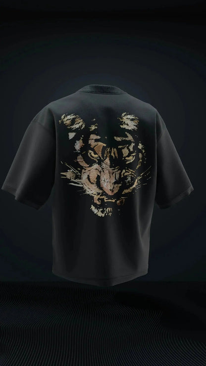 Unisex Fearless Tiger Print Oversized T-Shirt Boozee