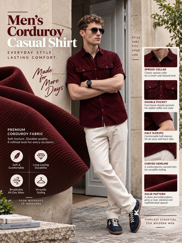 Kuons Avenue Men’s Auburn Corduroy Casual Shirt