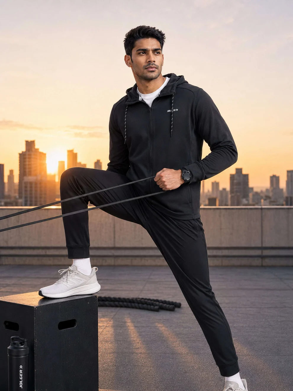 Men's Winter Essential Ultra-Soft Fleece Hooded Jacket-black
