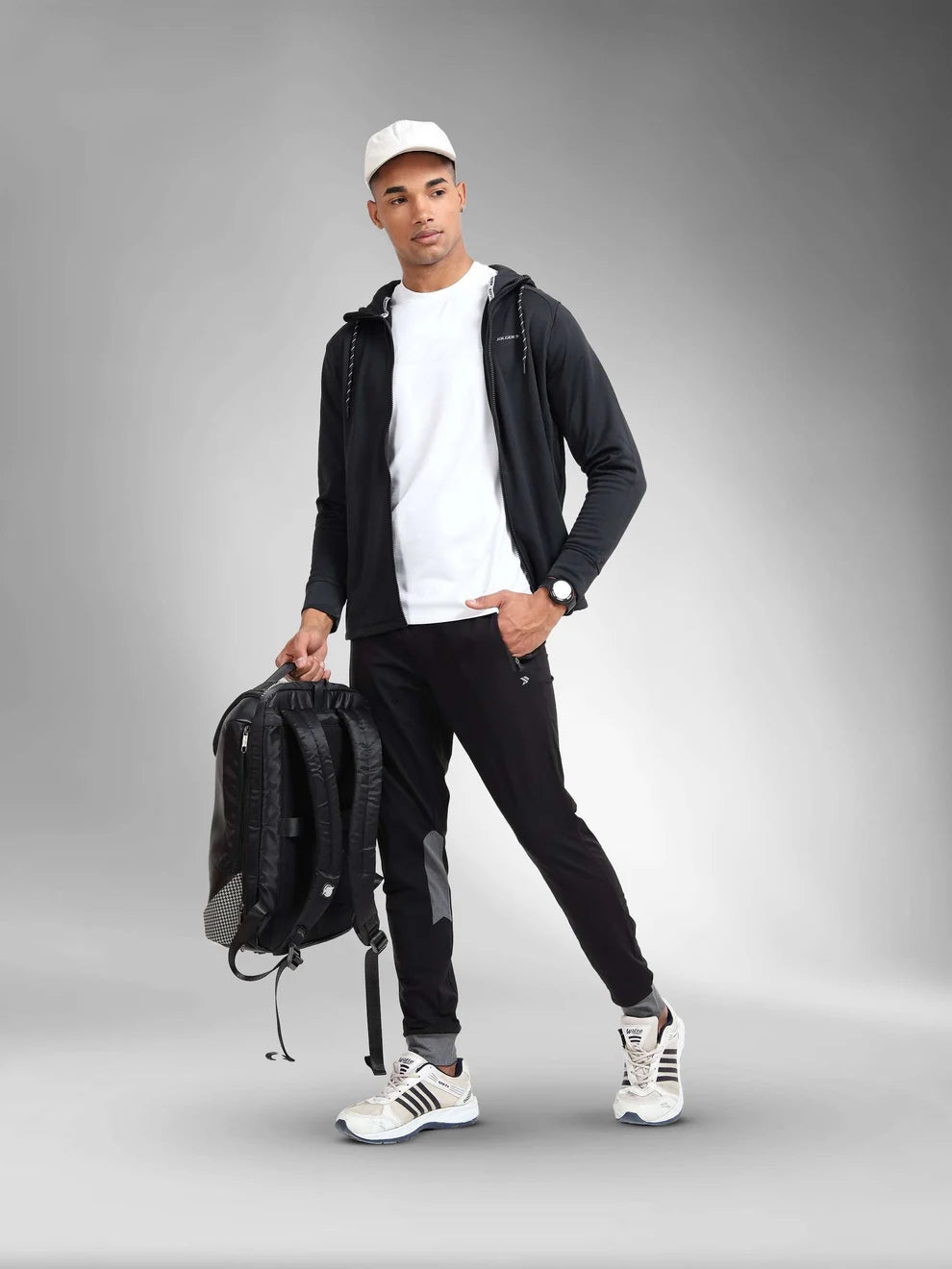 Men's Winter Essential Ultra-Soft Fleece Hooded Jacket-black