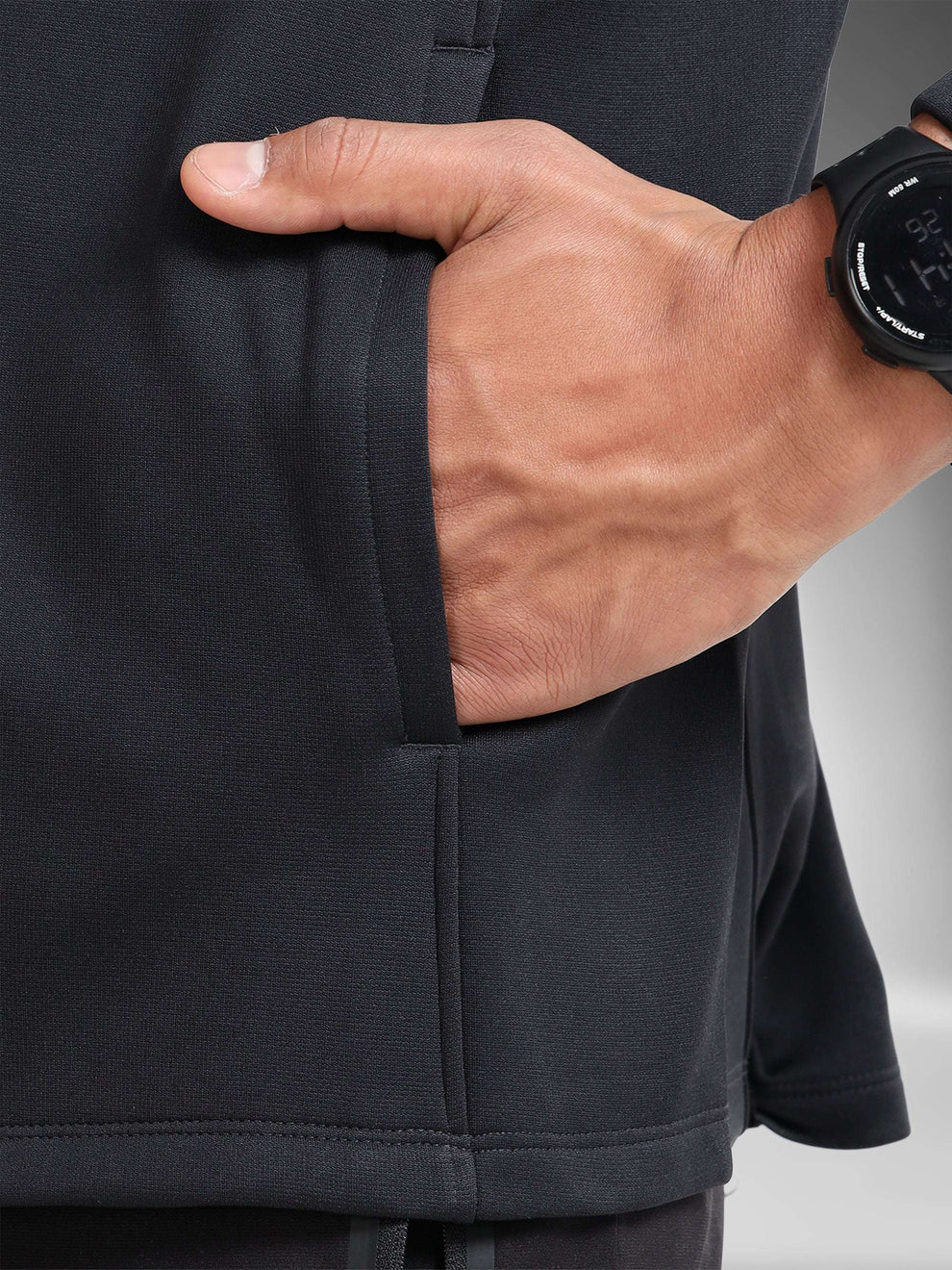 Men's Winter Essential Ultra-Soft Fleece Hooded Jacket-black
