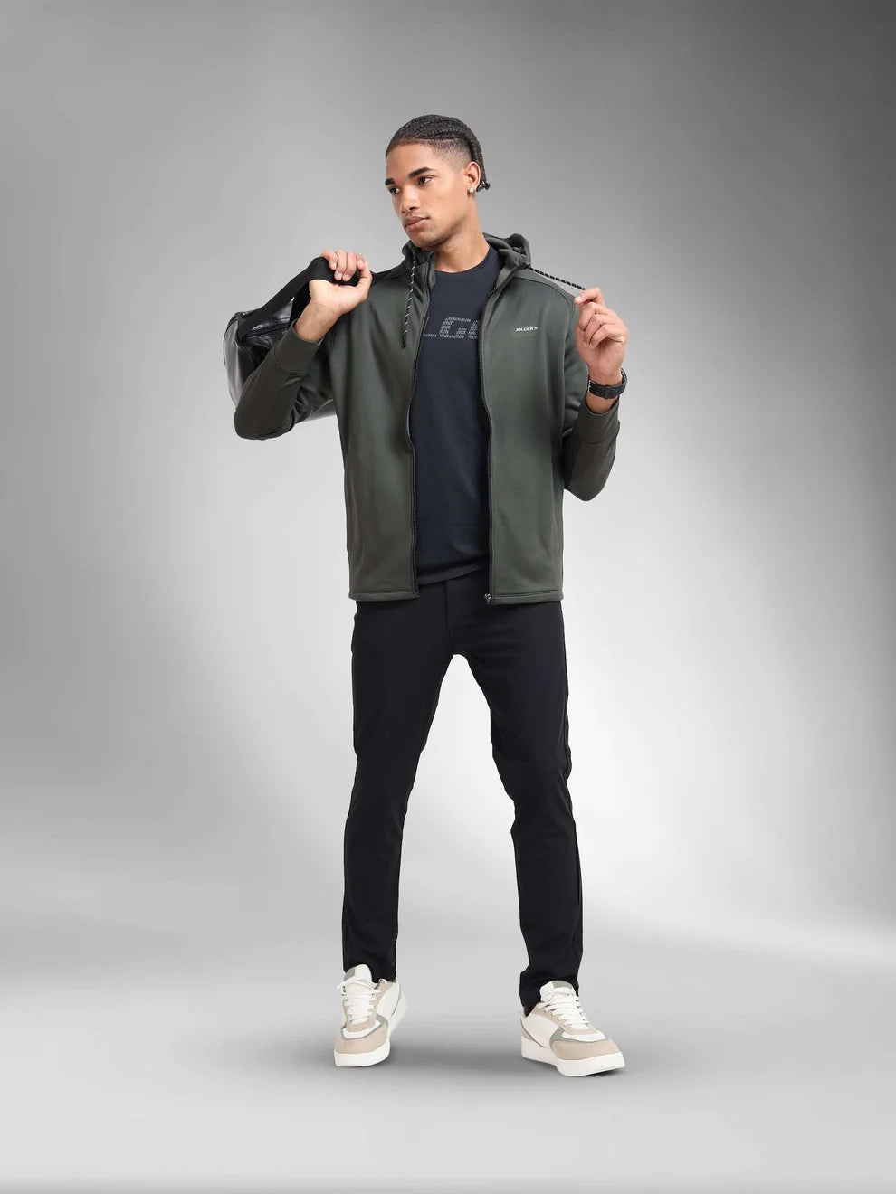 Men's Winter Essential Ultra-Soft Fleece Hooded Jacket-Olive green