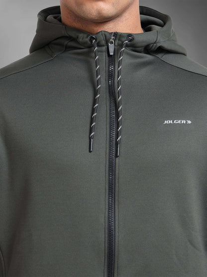 Men's Winter Essential Ultra-Soft Fleece Hooded Jacket-Olive green