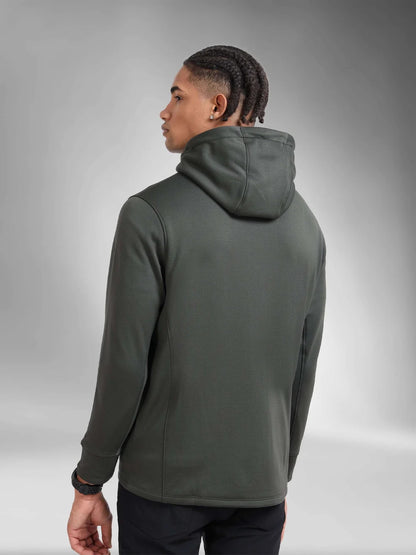 Men's Winter Essential Ultra-Soft Fleece Hooded Jacket-Olive green