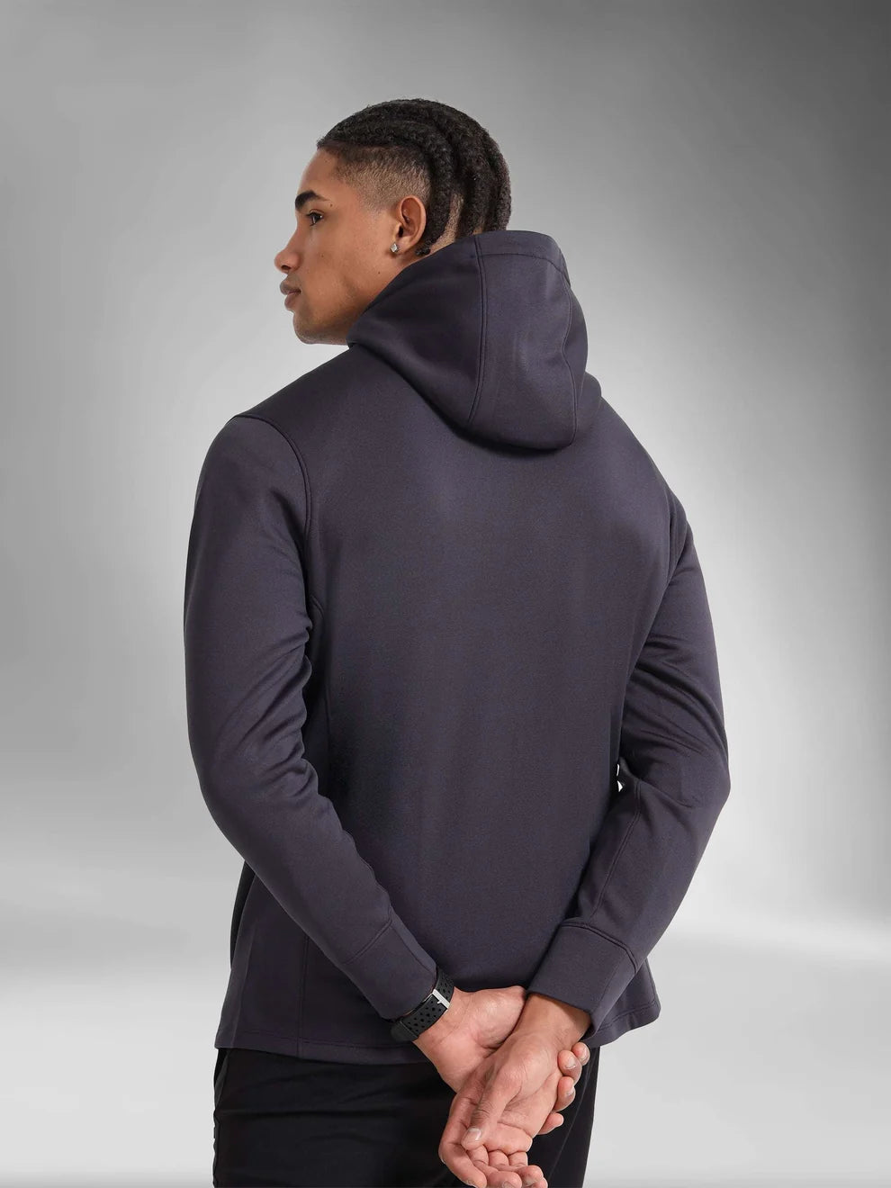 Men's Winter Essential Ultra-Soft Fleece Hooded Jacket-Stone grey