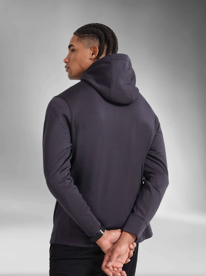 Men's Winter Essential Ultra-Soft Fleece Hooded Jacket-Stone grey