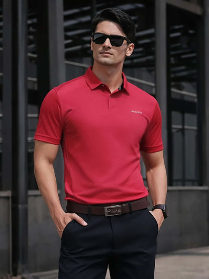 Performance Polo Tee  - Cranberry