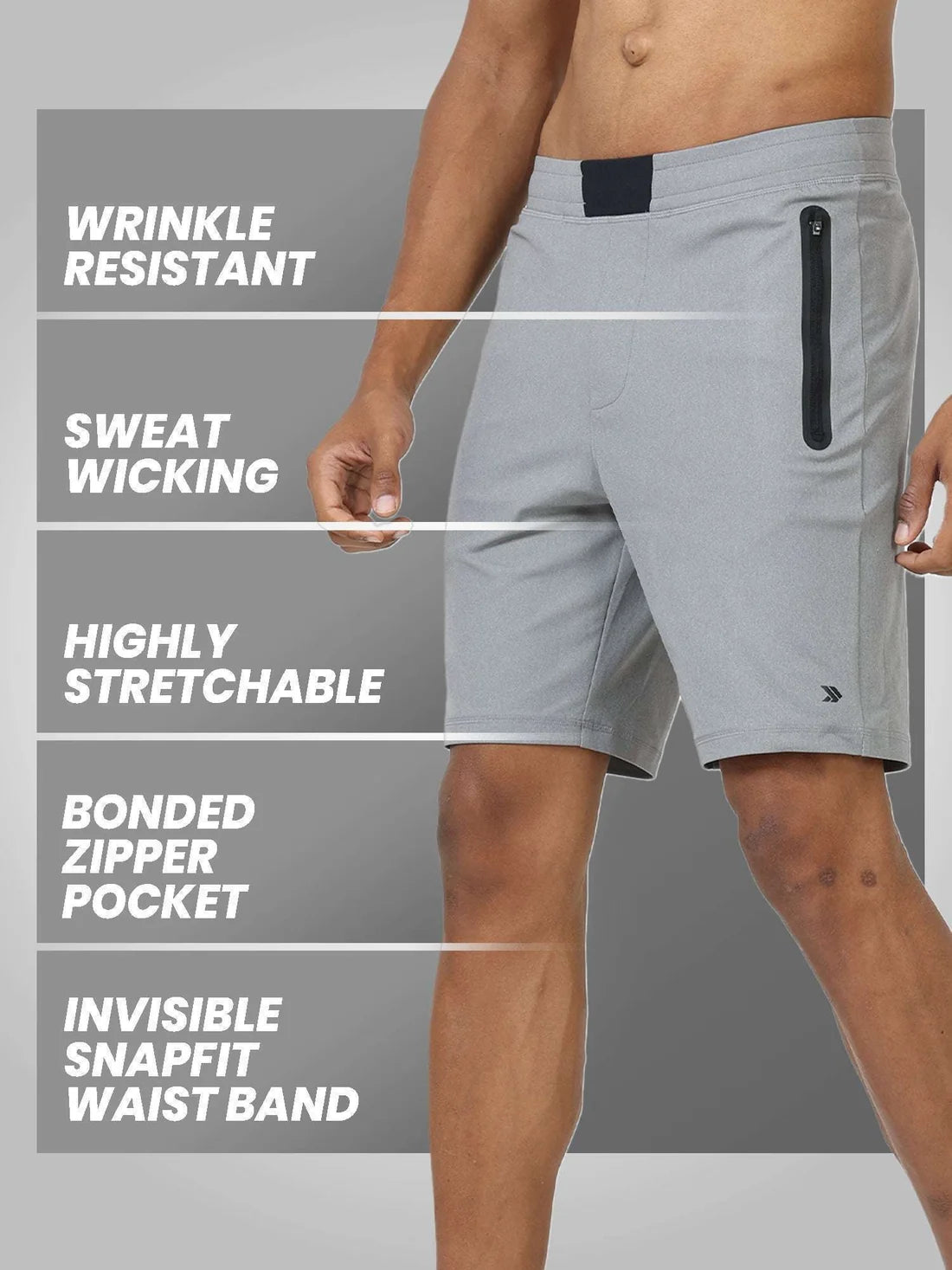Athleisure Training Shorts-Stone Grey