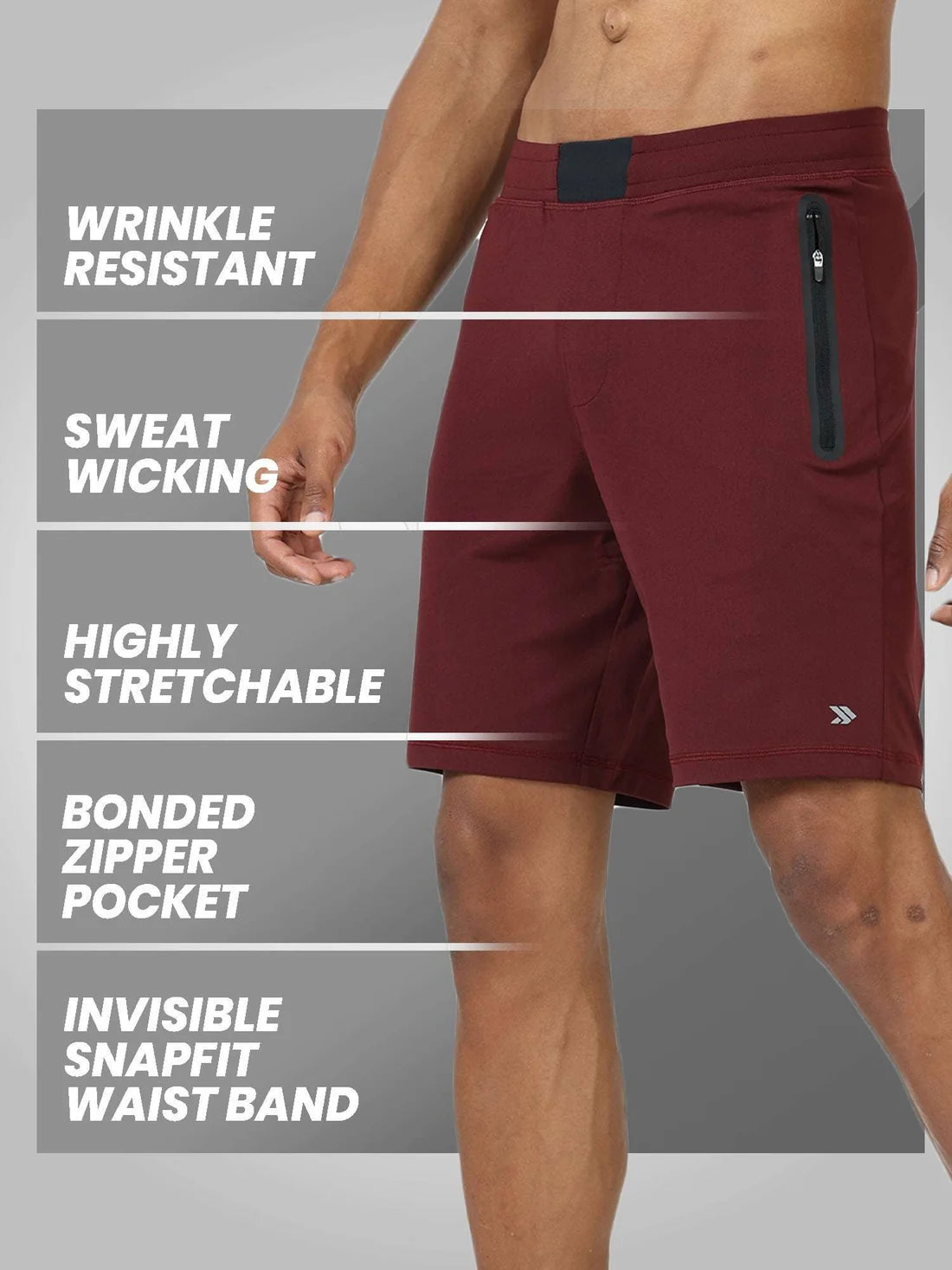 Athleisure Training Shorts-Maroon