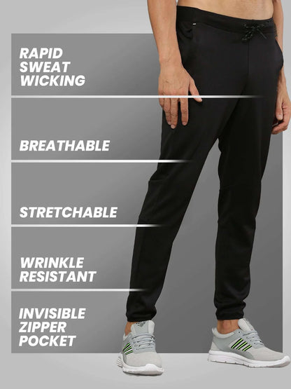 Men's Breathable Performance Track Pants for Training-black