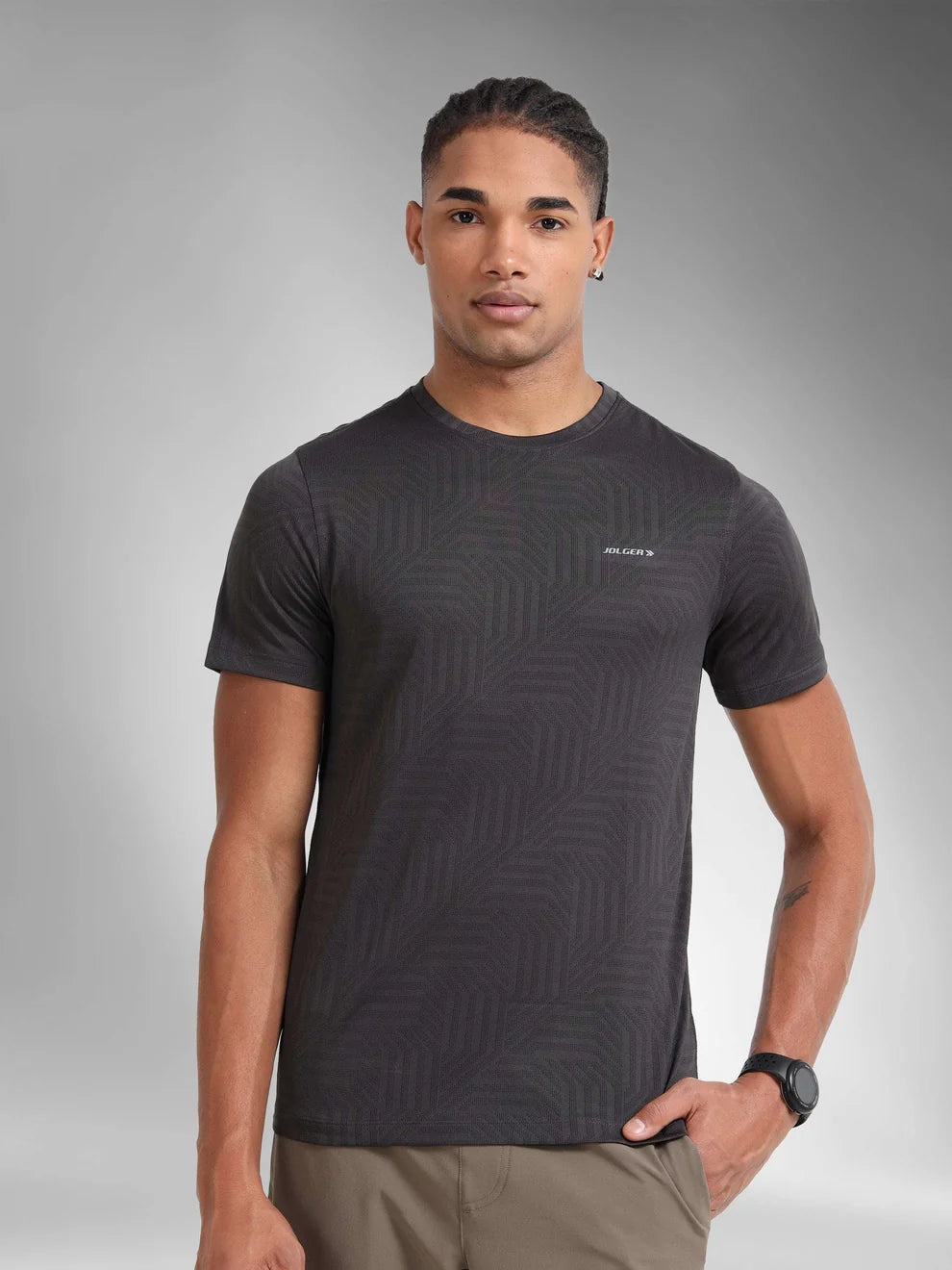 Jolger men's dry rush ultra breathable t-shirt-Dark taupe