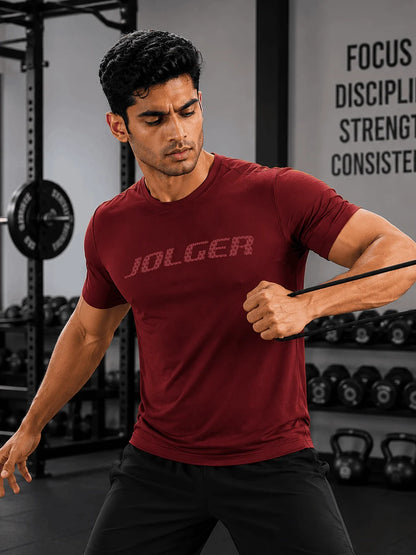 Men's Thermoregulated Dry-Rusha Crew neck T-shirt-Maroon