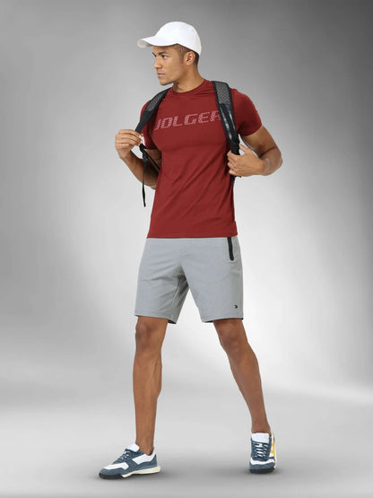 Men's Thermoregulated Dry-Rusha Crew neck T-shirt-Maroon