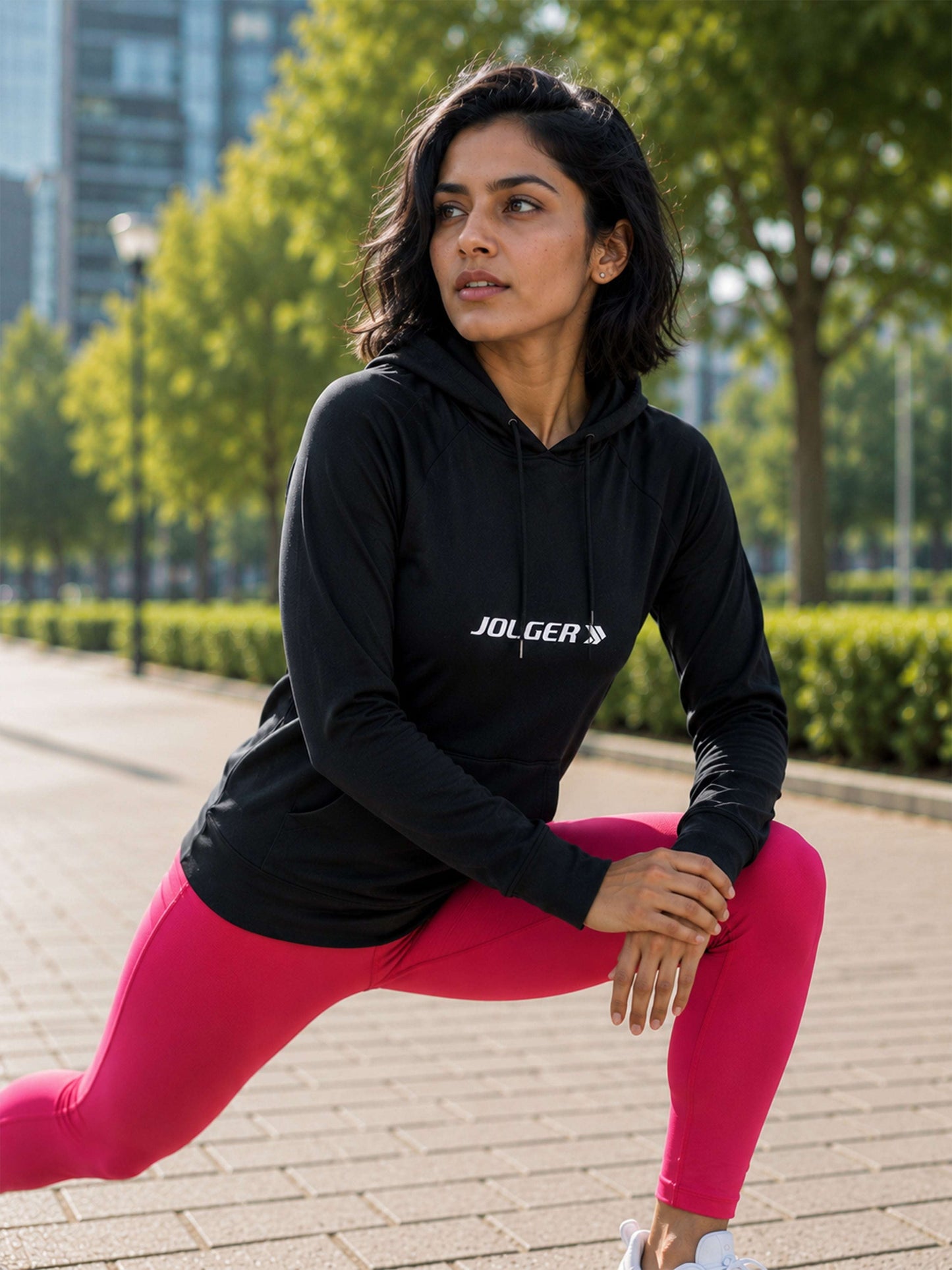 Women's Light Weight Breathable Hoodie Jacket With Kangaroo Pocket Jolger - Premium Activewear Online For Men & Women In India