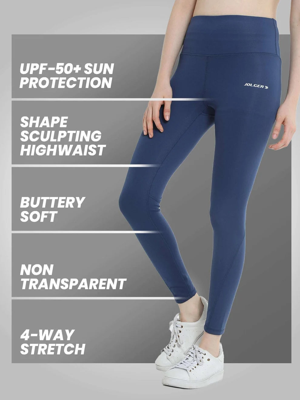 Women's Super High-Waist Satin-Smooth Sun-Protected 8/8 Tights-indigo