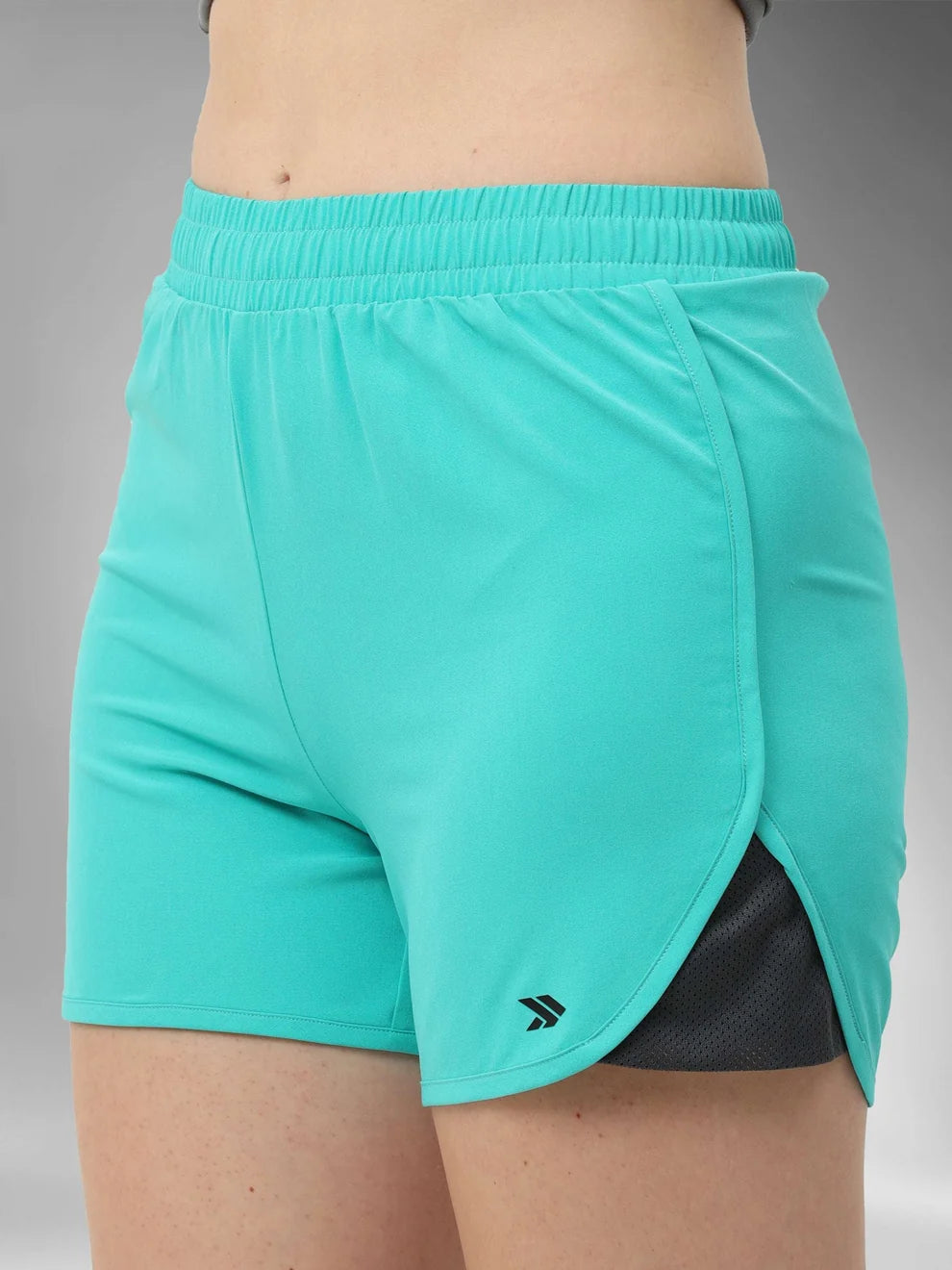 Women's Stretchable Lightweight Dolphin workout  Shorts-turquoise