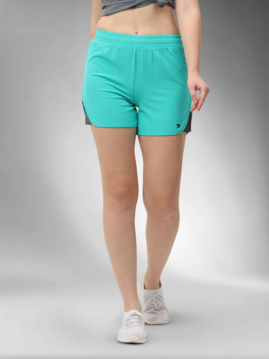Women's Stretchable Lightweight Dolphin workout  Shorts-turquoise