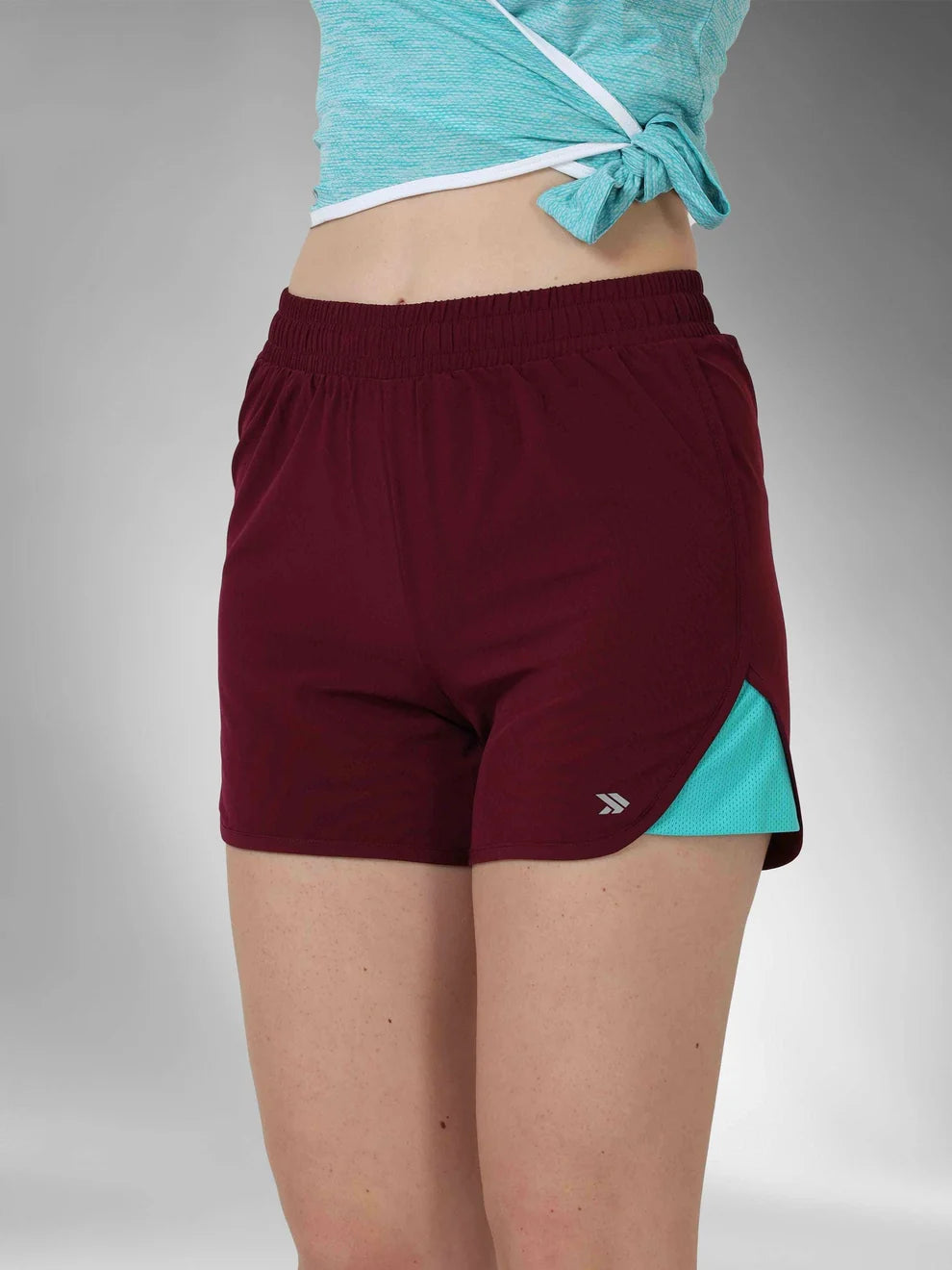 Women's Stretchable Lightweight Dolphin workout  Shorts-Maroon