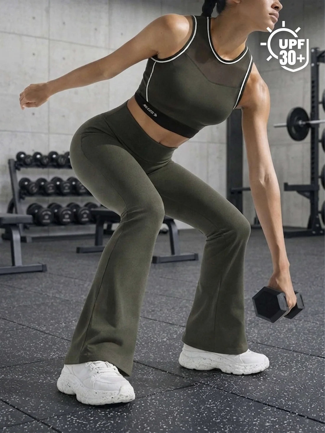 High Waist All Day Flare Pant Regular-Olive Green