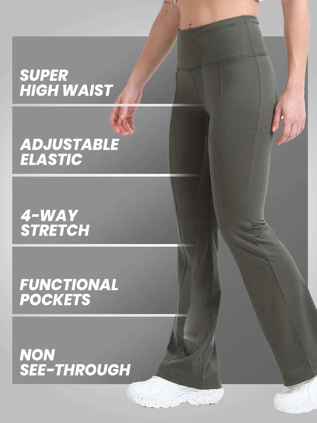 High Waist All Day Flare Pant Tall-Olive Green