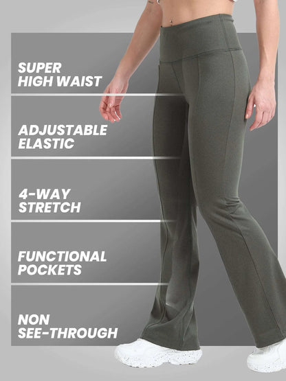 High Waist All Day Flare Pant Tall-Olive Green