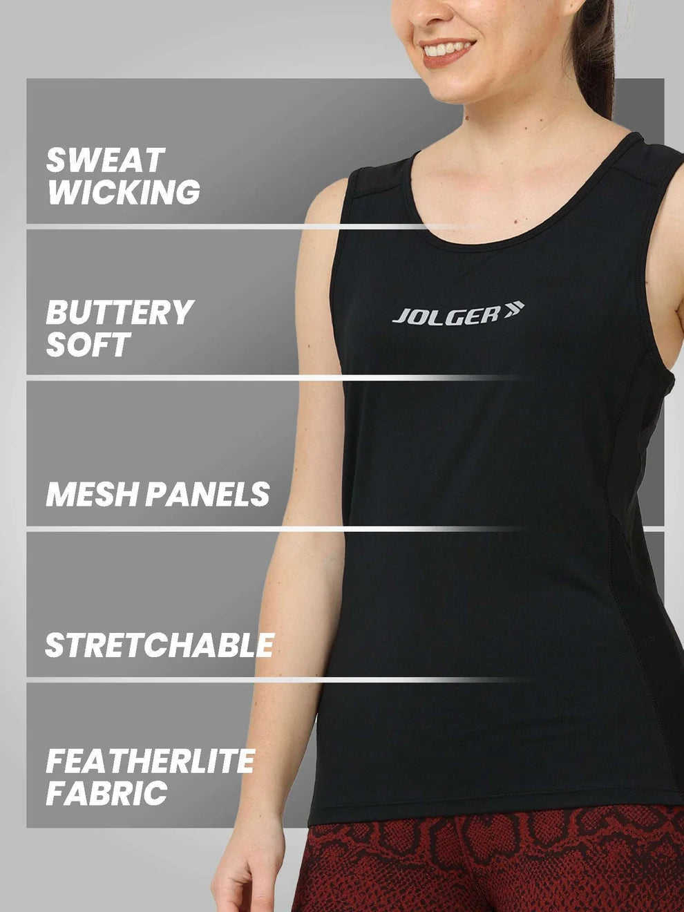 Women's Super Breathable Racerback Tank Top-black
